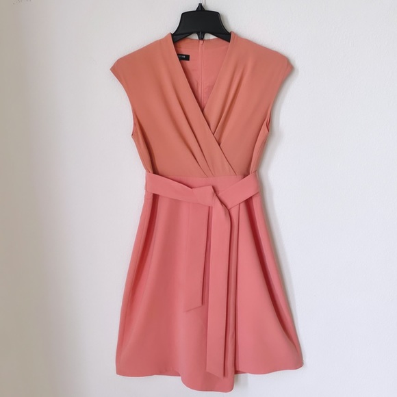 Lafayette 148 New York - Grayson Belted Mixed Midia Sheath Dress Porcela… - Picture 12 of 12